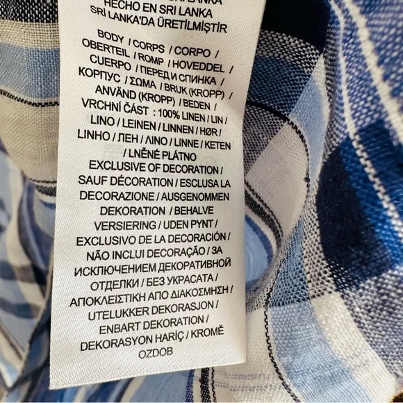 New Ralph Lauren Floral & Plaid Lightweight Linen Button Down Shirtdress Midi - Picture 15 of 15